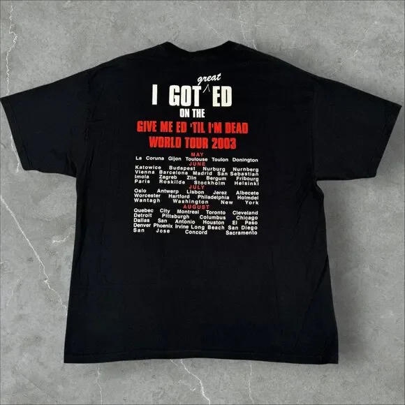 VTG Y2K Iron Maiden Edward the Great Give Me Ed Til Im Dead World Tour 2003 -XL - Picture 2 of 7